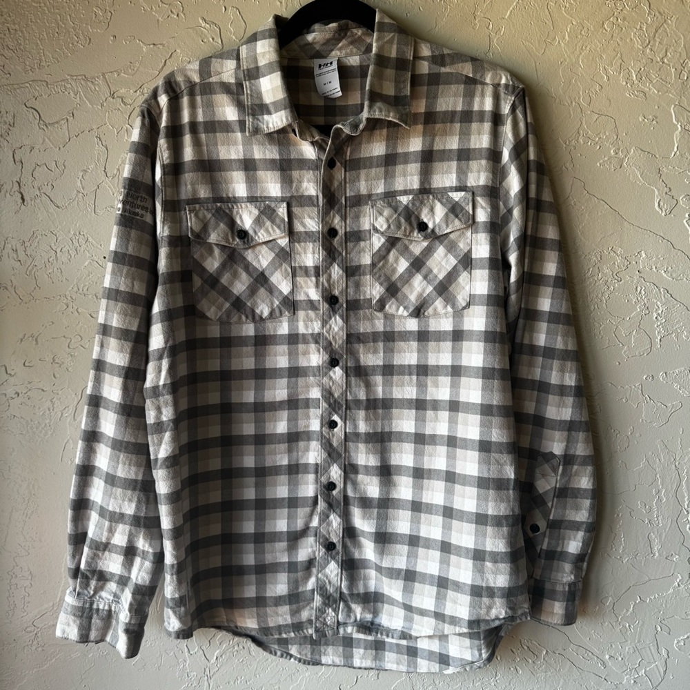 Helly Hansen Gray Casual Button Down Shirt Size M… - image 1